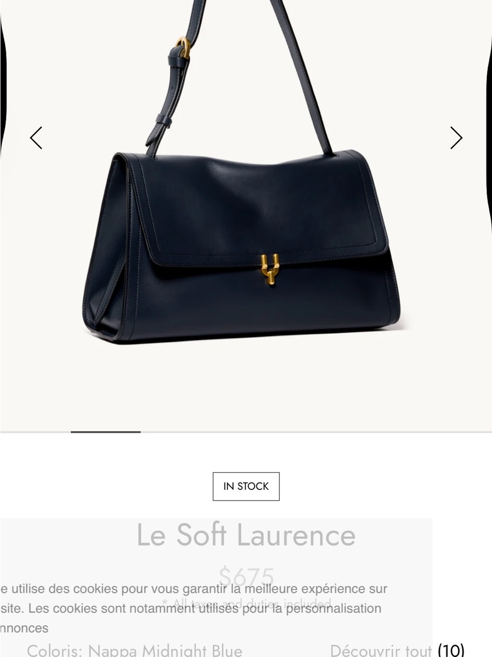 Le Soft Laurence Shoulder Bag in Navy by Léo et Violette - Picture 14 of 16